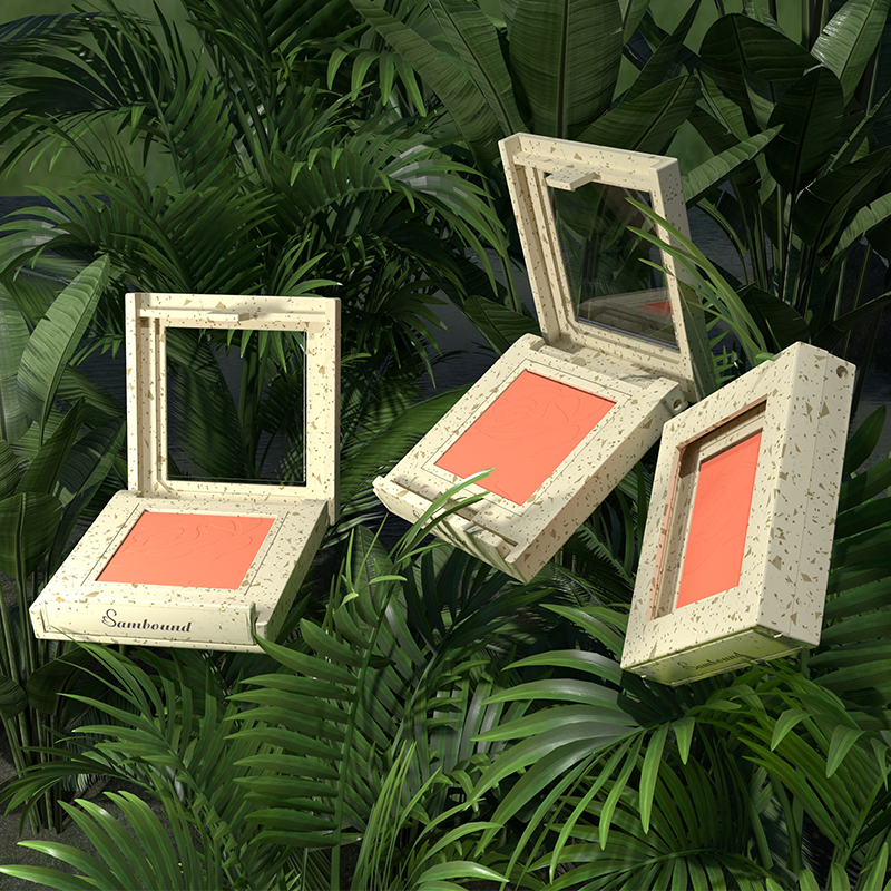 小麥秸稈材質(zhì)粉盒環(huán)?？山到庵С钟∷ogo