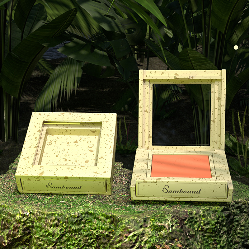 小麥秸稈材質(zhì)粉盒環(huán)?？山到庵С钟∷ogo