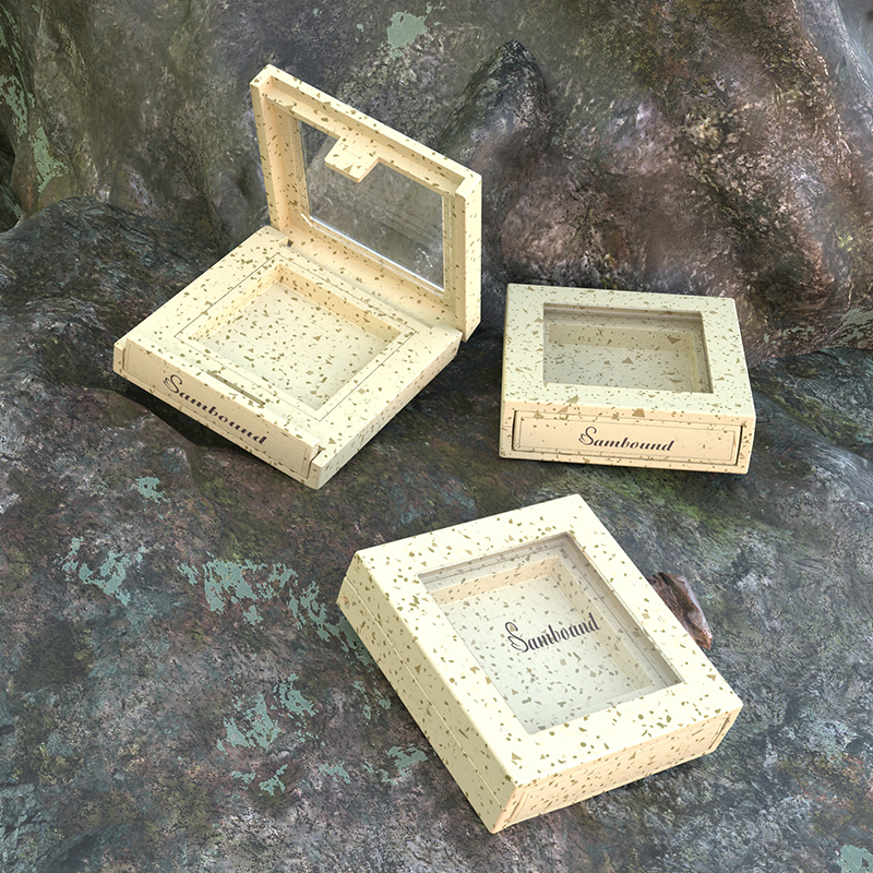 小麥秸稈材質(zhì)粉盒環(huán)?？山到庵С钟∷ogo