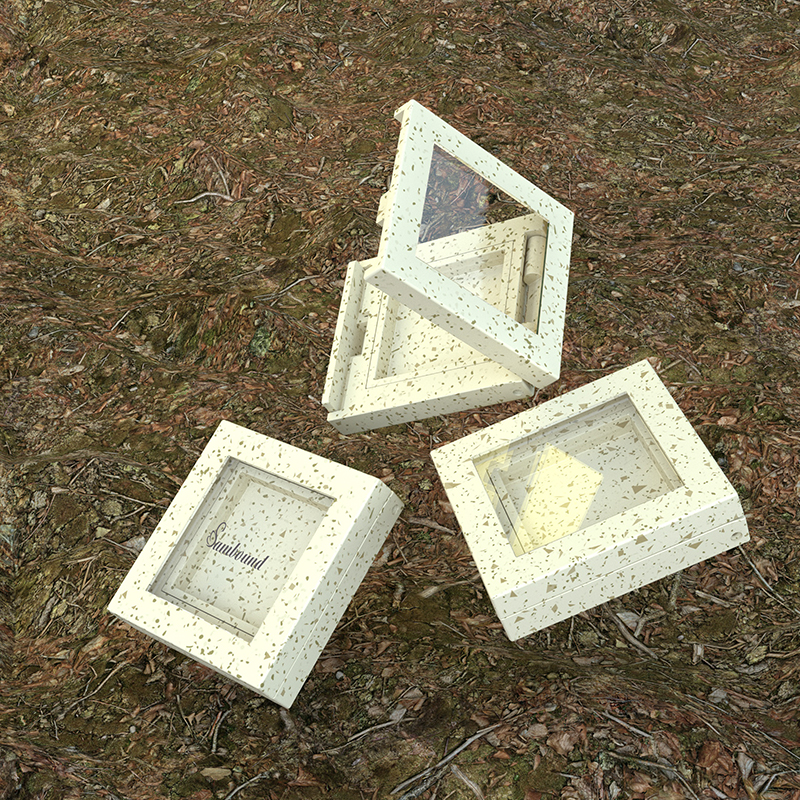 小麥秸稈材質(zhì)粉盒環(huán)?？山到庵С钟∷ogo