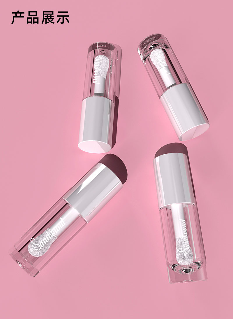 5.5ml唇部精華空瓶唇油管電鍍蓋子透明瓶身大刷干棉頭唇蜜管
